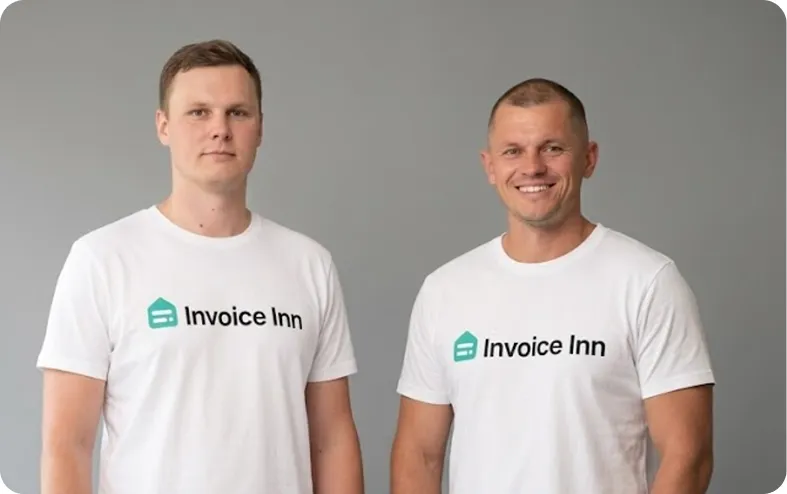 The two founders of Invoice Inn